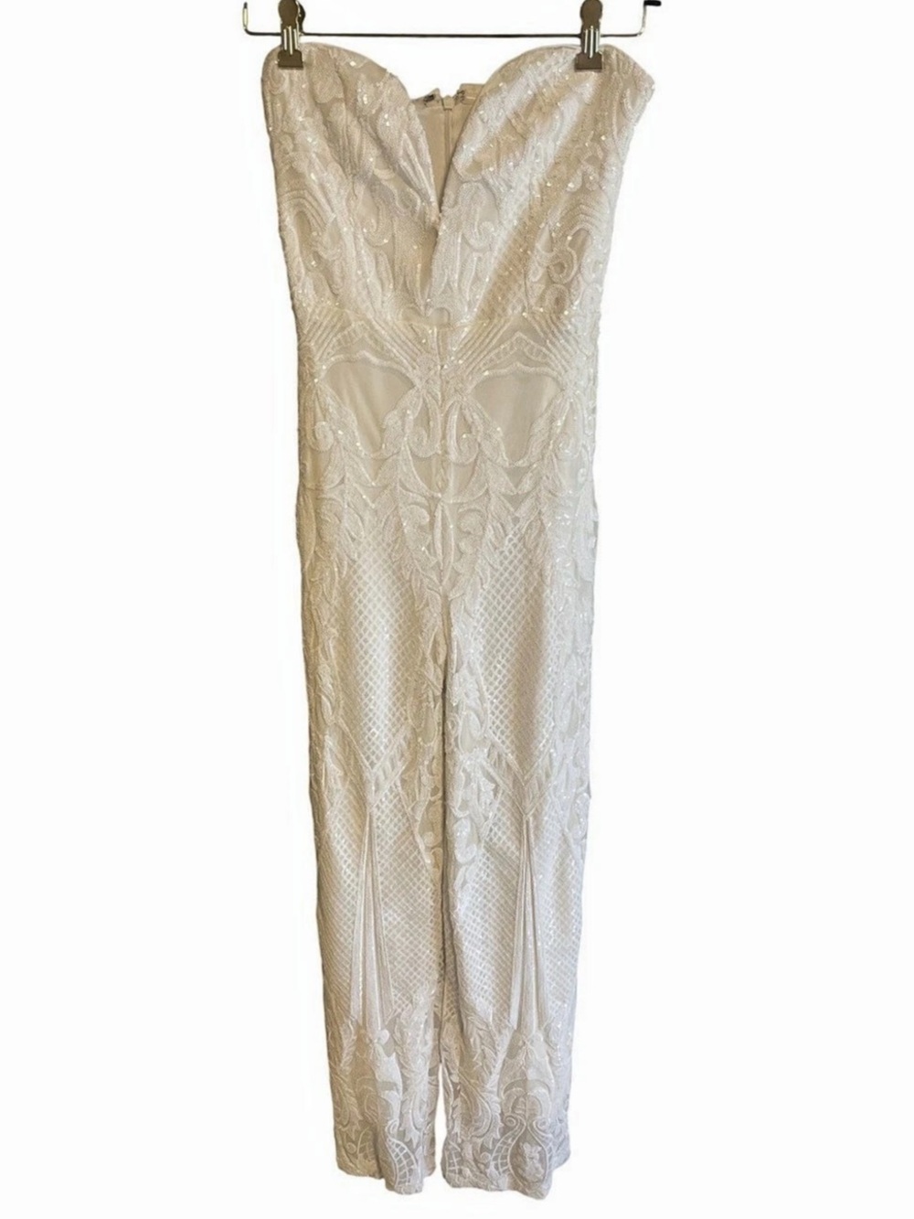 Lulus White Sequin Jumpsuit NWT